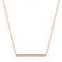 18k Rose Gold 18k Rose Gold Bar Diamond Necklace - Three-Quarter View -  105935 - Thumbnail