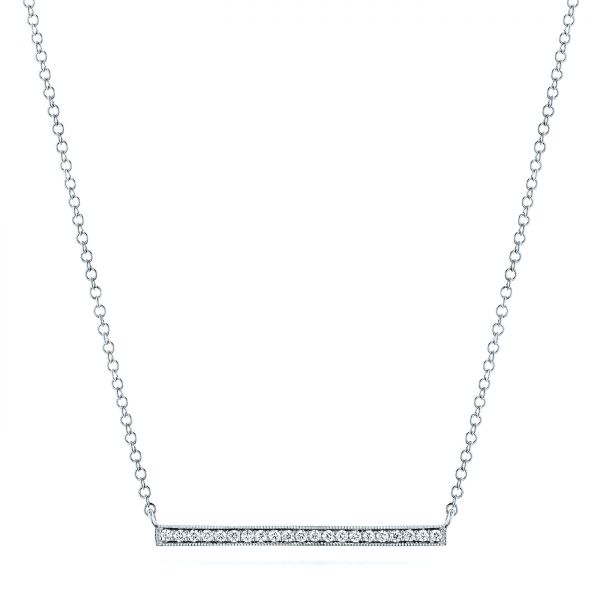  Platinum Platinum Bar Diamond Necklace - Three-Quarter View -  105935