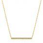 14k Yellow Gold 14k Yellow Gold Bar Diamond Necklace - Three-Quarter View -  105935 - Thumbnail