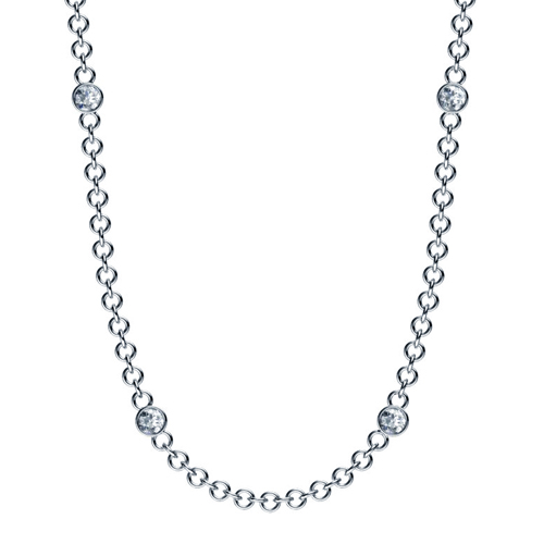 Bezel Set Diamond Necklace - Image