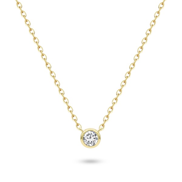 Bezel Set Round Diamond Necklace - Image