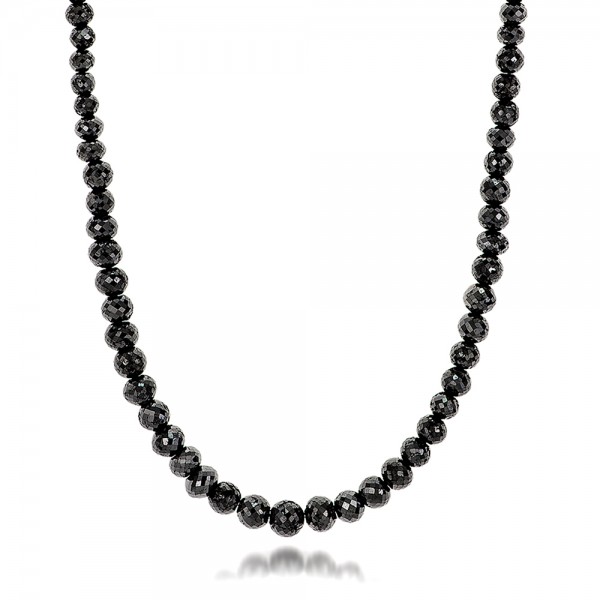 14K Gold 14K Gold Black Diamond Necklace - Flat View - 100849
