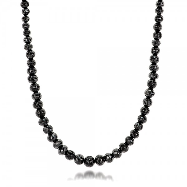  18K Gold 18K Gold Black Diamond Necklace - Flat View -  100849