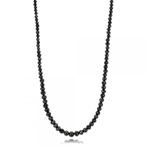  18K Gold 18K Gold Black Diamond Necklace - Three-Quarter View -  100849