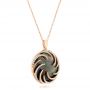 18k Rose Gold 18k Rose Gold Black Mother Of Pearl And Diamond Luna Fire Pendant - Flat View -  102497 - Thumbnail