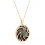 14k Rose Gold Black Mother Of Pearl And Diamond Luna Fire Pendant - Flat View -  102497 - Thumbnail