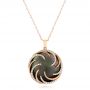 18k Rose Gold 18k Rose Gold Black Mother Of Pearl And Diamond Luna Fire Pendant - Three-Quarter View -  102497 - Thumbnail