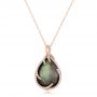 18k Rose Gold Black Mother Of Pearl And Diamond Luna Fire Pendant