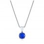 18k White Gold 18k White Gold Blue Sapphire Pendant - Three-Quarter View -  106422 - Thumbnail