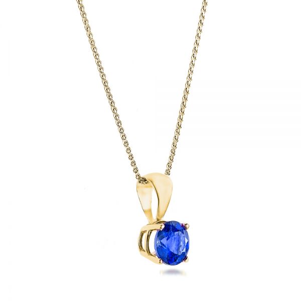 14k Yellow Gold 14k Yellow Gold Blue Sapphire Pendant - Flat View -  106422