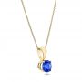 18k Yellow Gold 18k Yellow Gold Blue Sapphire Pendant - Flat View -  106422 - Thumbnail