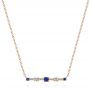 18k Rose Gold 18k Rose Gold Blue Sapphire And Diamond Bar Necklace - Three-Quarter View -  106201 - Thumbnail