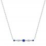 18k White Gold 18k White Gold Blue Sapphire And Diamond Bar Necklace - Three-Quarter View -  106201 - Thumbnail