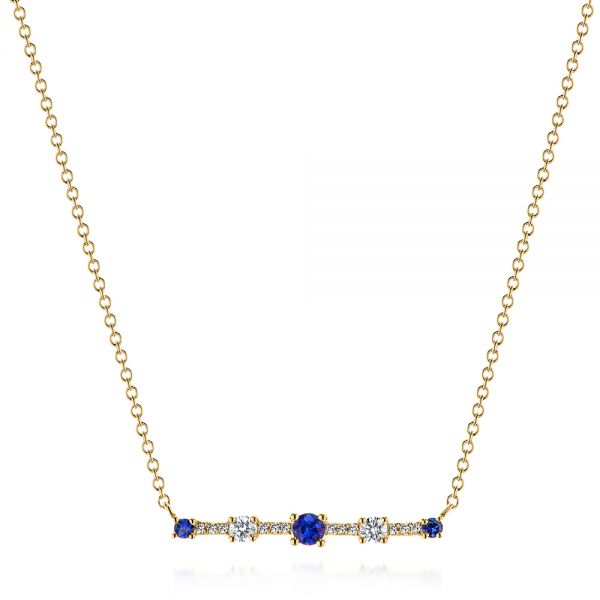 Sapphire Diamond Bar Necklace