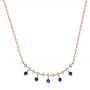 14k Rose Gold 14k Rose Gold Blue Sapphire And Diamond Necklace - Three-Quarter View -  106202 - Thumbnail