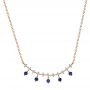 18k Rose Gold 18k Rose Gold Blue Sapphire And Diamond Necklace - Three-Quarter View -  106202 - Thumbnail