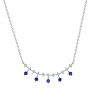 14k White Gold 14k White Gold Blue Sapphire And Diamond Necklace - Three-Quarter View -  106202 - Thumbnail