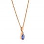 18k Rose Gold 18k Rose Gold Blue Sapphire And Diamond Pendant - Flat View -  106028 - Thumbnail