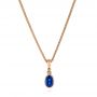 18k Rose Gold 18k Rose Gold Blue Sapphire And Diamond Pendant - Three-Quarter View -  106028 - Thumbnail