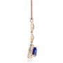 18k Rose Gold 18k Rose Gold Blue Sapphire And Diamond Pendant - Side View -  100079 - Thumbnail