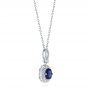 18k White Gold 18k White Gold Blue Sapphire And Diamond Pendant - Flat View -  103660 - Thumbnail