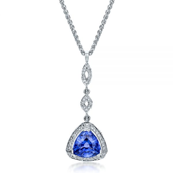 Blue Sapphire and Diamond Pendant - Image