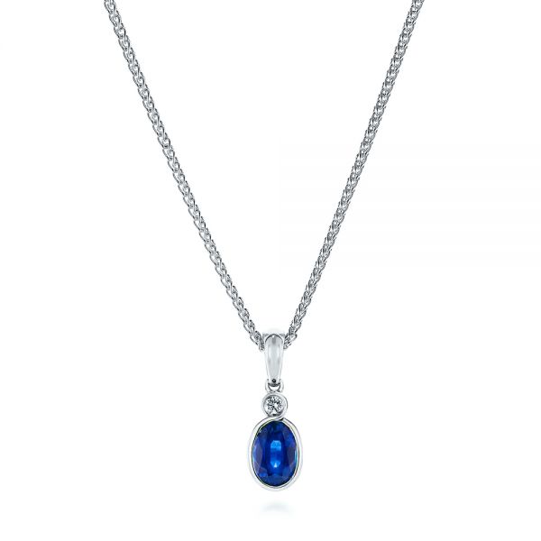 Blue Sapphire and Diamond Pendant - Image