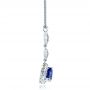 14k White Gold Blue Sapphire And Diamond Pendant - Side View -  100079 - Thumbnail