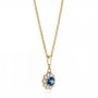 14k Yellow Gold 14k Yellow Gold Blue Sapphire And Diamond Pendant - Flat View -  103277 - Thumbnail