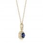 18k Yellow Gold 18k Yellow Gold Blue Sapphire And Diamond Pendant - Flat View -  103660 - Thumbnail