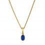 14k Yellow Gold 14k Yellow Gold Blue Sapphire And Diamond Pendant - Three-Quarter View -  106028 - Thumbnail