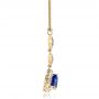 18k Yellow Gold 18k Yellow Gold Blue Sapphire And Diamond Pendant - Side View -  100079 - Thumbnail