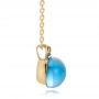 14k Yellow Gold 14k Yellow Gold Blue Topaz Cabochon And Diamond Pendant - Side View -  100446 - Thumbnail