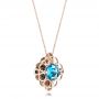 14k Rose Gold 14k Rose Gold Blue Topaz Davinci Pendant - Flat View -  101975 - Thumbnail