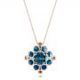 18k Rose Gold 18k Rose Gold Blue Topaz Davinci Pendant - Three-Quarter View -  101975 - Thumbnail