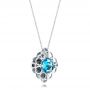 18k White Gold 18k White Gold Blue Topaz Davinci Pendant - Flat View -  101975 - Thumbnail