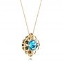 14k Yellow Gold 14k Yellow Gold Blue Topaz Davinci Pendant - Flat View -  101975 - Thumbnail