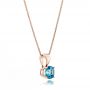 14k Rose Gold 14k Rose Gold Blue Topaz Pendant - Flat View -  100961 - Thumbnail