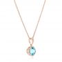 14k Rose Gold 14k Rose Gold Blue Topaz Pendant - Flat View -  102611 - Thumbnail