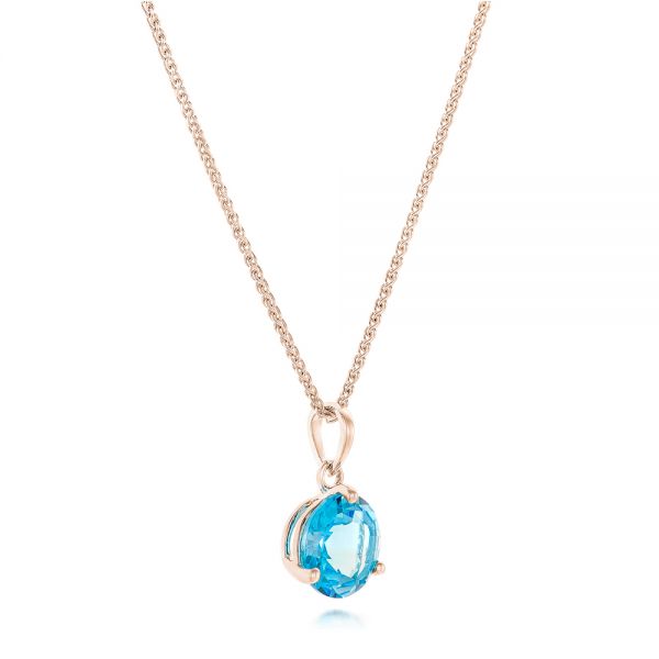 18k Rose Gold 18k Rose Gold Blue Topaz Pendant - Flat View - 102613