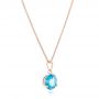 14k Rose Gold 14k Rose Gold Blue Topaz Pendant - Flat View -  102613 - Thumbnail