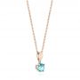 14k Rose Gold 14k Rose Gold Blue Topaz Pendant - Front View -  103708 - Thumbnail