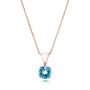 14k Rose Gold Blue Topaz Pendant