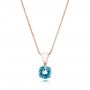 18k Rose Gold 18k Rose Gold Blue Topaz Pendant - Three-Quarter View -  100961 - Thumbnail