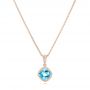 14k Rose Gold 14k Rose Gold Blue Topaz Pendant - Three-Quarter View -  102611 - Thumbnail