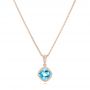 18k Rose Gold Blue Topaz Pendant