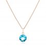 14k Rose Gold 14k Rose Gold Blue Topaz Pendant - Three-Quarter View -  102613 - Thumbnail