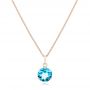 14k Rose Gold 14k Rose Gold Blue Topaz Pendant - Three-Quarter View -  102613 - Thumbnail