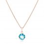 18k Rose Gold 18k Rose Gold Blue Topaz Pendant - Three-Quarter View -  102615 - Thumbnail