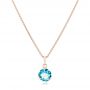 14k Rose Gold 14k Rose Gold Blue Topaz Pendant - Three-Quarter View -  102615 - Thumbnail